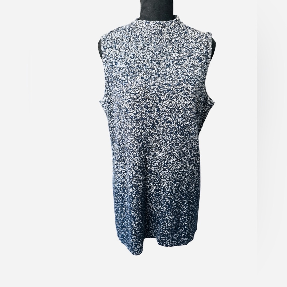 Chico's Zenergy Navy and White Knit Top & Cardigan Set
